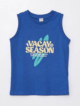 Rahat Kal?p Bisiklet Yaka Bask?l? Erkek ?ocuk Atlet