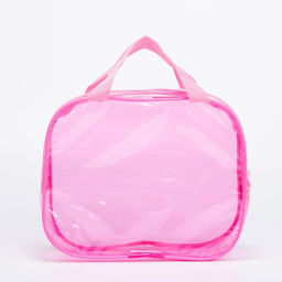 Косметичка-сумка на молнии для бассейна, большая, с ручками, розовая