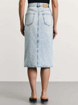 Джинсовая юбка миди с разрезом спереди / Zarina  фото 5