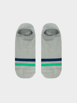 Цена за 5 пар! Носки мужские короткие серые с полосками