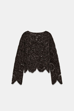 CROCHET LONG SLEEVE TOP - Zara фото 7