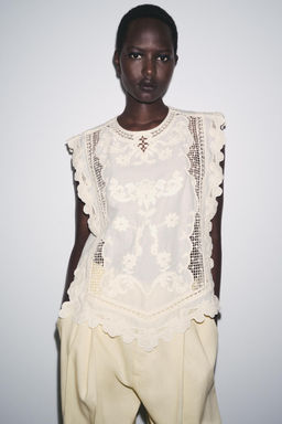 ZW COLLECTION SHIRT WITH RUFFLED CHEST - Zara фото 10