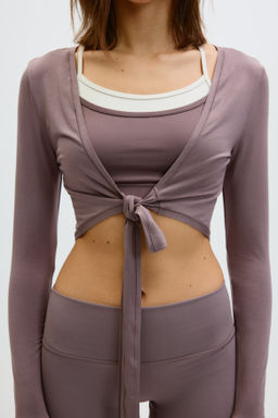 Top de yoga de manga larga con dise?o cropped - H&m фото 7