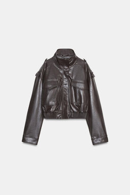 SHORT FAUX LEATHER JACKET - Zara фото 17