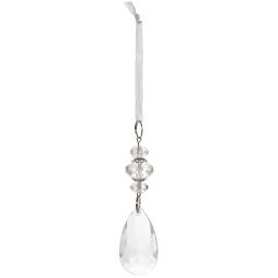 Цена за 4 шт. Украшение новогоднее "Сияющая капля" 10 см, Прозрачный