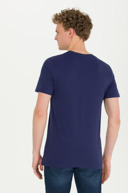 Erkek Lacivert Bisiklet Yaka Ti__rt