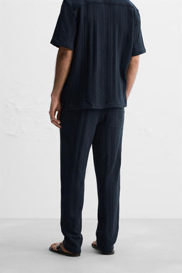 STRIPED TEXTURED TROUSERS - Zara фото 3