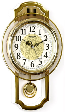 Настенные часы Mirron с маятником золотые SM12-3