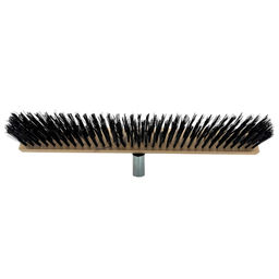 Щетка тротуарная деревянная 50х5,5х1,6см, щетина 6,5см, со штамп.кронштейном под чер.d25мм, эконом