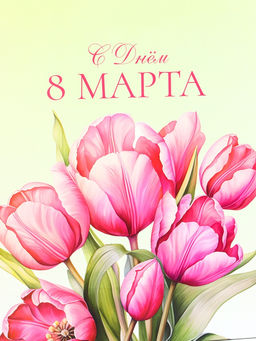 Пакет подарочный ламинированный вертикальный С 8 Марта, L 31?40?12 см