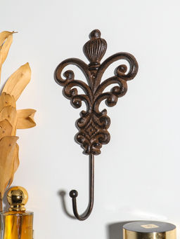 Крючок декоративный чугун "Королевский вензель" 25,5х14,3х5,6 см