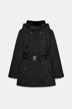 PUFFER JACKET WITH FAUX FUR HOOD, WATER AND WIND PROTECTION - Zara фото 3