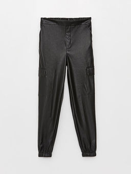 Beli Lastikli Deri G?r?n?ml? K?z ?ocuk Jogger Pantolon