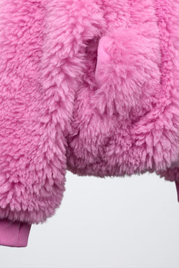FAUX FUR HOODED JACKET - Zara фото 6