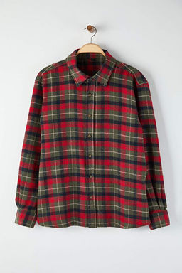 Haki Regular Fit Oduncu Flanel Erkek B_y_k Beden G_mlek TMNAW26AX00001 - Trendyolmilla фото 2