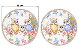 Набор тарелок 2 пр. 26*26*2 см Совушки NEW BONE CHINA