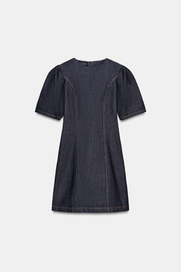 Z1975 MINI DENIM PUFF SLEEVE DRESS - Zara фото 7