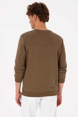 Erkek Bisiklet Yaka Regular Fit Haki Sweatshirt - U.s. polo assn фото 5