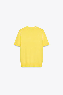 SHORT SLEEVE KNIT TOP WITH PIPING - Zara фото 36