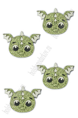 Лазерная вырубка из кожзама "Дракончик №16" 4,5*3,1 см (10 шт) несклеенная