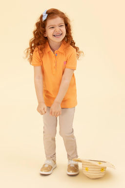 U. S. Polo Assn Бежевые брюки из плотной ткани для девочки - U.s. polo assn фото 2