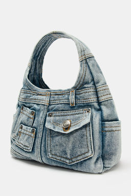 BOLSO DE MANO DENIM / Azul Vaquero - Zara фото 4