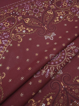 Ситец Восточные узоры (Гол. платок 0.95м*0.95м) цв.бордо, СОРТ2, ш.0.95м, хл-100%, раппорт 1.0м - Купава фото 7