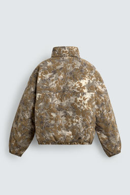 FLOCKED PRINT PUFFER JACKET