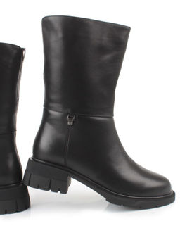 Z4209M BLACK Полусапоги зимние женские (натуральная кожа, натуральный мех) - Фабричный китай фото 14