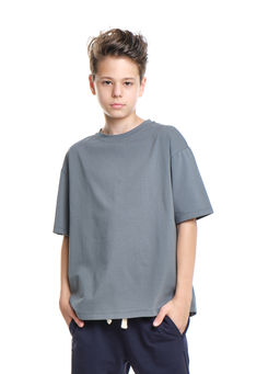 Футболка хлопок подросткам для школы 22-7625 черный - Mini maxi фото 22