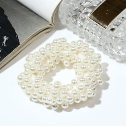 Цена за 2 шт. Резинка для волос «Жемчужная сказка», белая