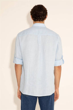 Мужская голубая рубашка с длинным рукавом - U.s. polo assn фото 13