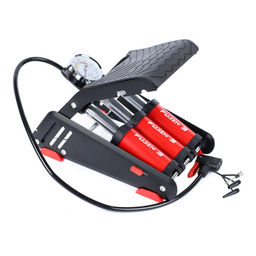 Насос ножной с манометром COMIRON FUJIN 3, стальная рама, стальной цилиндр Presta-Schrader-Dunlop, 8,3 бар. Три поршня. /уп 10 - Галеонтрейд фото 2