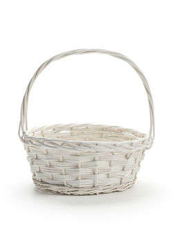 Корзина плетёная для хранения Lata, с ручкой, лоза, белая, набор 2 шт.