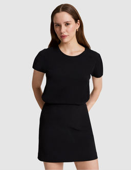Siyah Regular Fit Basic Ti__rt