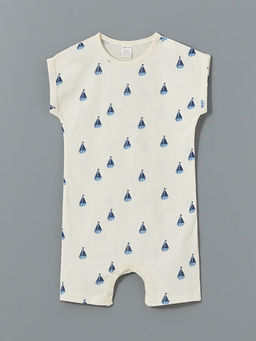 Bisiklet Yaka Bask?l? Erkek Bebek Tulum 2li