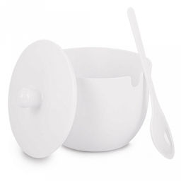 Сахарница пластмассовая Джелли 0,39л, д12,1см h9см, с крышкой, с ложкой, белый (Россия) - Домашняя мода фото 3