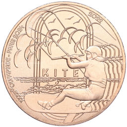 Монета 1/4 евро 2022 года Франция XXXIII летние Олимпийские игры в Париже 2024 года  Кайтсерфинг