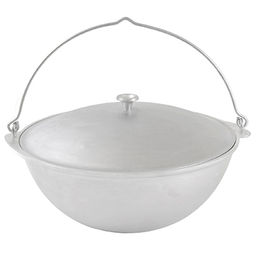 Котел алюминиевый "Походный" 7л, д32см, h16см, литой, металлическая жаропрочная крышка (Россия)