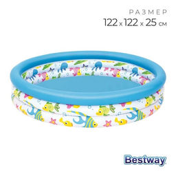 Бассейн надув. 122*25см, 140л. "Коралловый риф" (51226, "Bestway") надувное дно