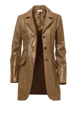 Кожаное пальто, коньячное - Heine фото 3