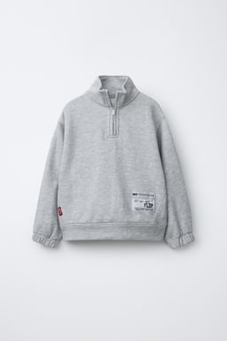 SUDADERA APLIQUE ETIQUETA / Gris vigor?