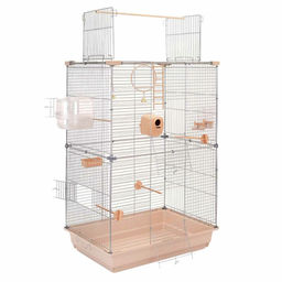 Клетка д/птиц Редпл. ЛОРА-2 разборн., 2 секции, шаг прута 12мм, 58*40*h88см,4611беж-хром