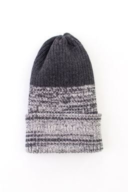 Шапка вязаная-резинка деми (Черный меланж и Черный-белый меланж) КЭП - Jumbi фото 4