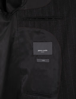 Antrasit Slim Fit %100 Y_n _izgili Tak_m Elbise