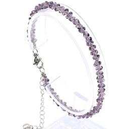 Браслет из циркона огранка 4мм, цвет аметист, 20см