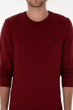 Erkek Slim Fit Bisiklet Yaka Bordo Basic Kazak - U.s. polo assn фото 6
