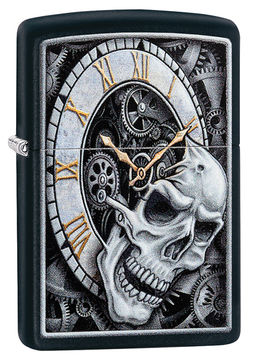 Зажигалка ZIPPO Часы и череп | Skull Clock Design 29854