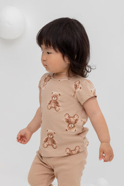 Crockid _ КР 302200/нежный бежевый,милые мишки к413 фуфайка д/дев яс