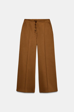 SATIN WIDE-LEG TROUSERS - Zara фото 6